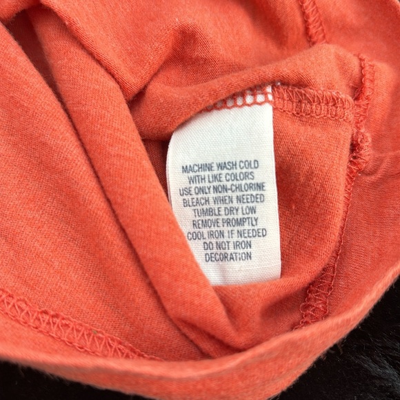 American Eagle Outfitters Orange Distressed SS Tee AEO Embossed Letters L - Picture 11 of 15